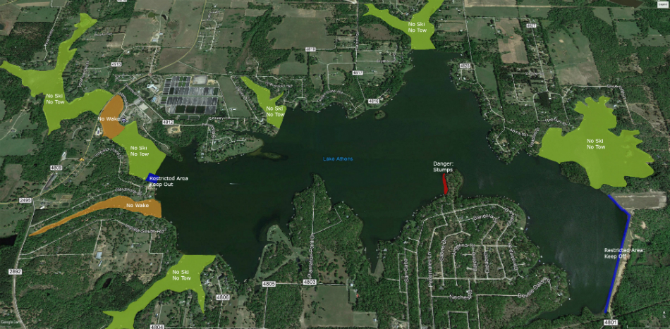 Lake Athens Buoy Map